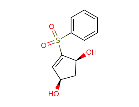 Molecular Structure of 77520-19-5 ((1S,4R)-cis-1,4-Dihydroxy-2-(phenylsulfonyl)-2-cyclopentene)