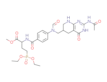 methyl D,L-<(N<sup>2</sup>acetyl-N<sup>10</sup>-formyl-5,6,7,8-tetrahydro-5-deazapteroyl)amino>-4-(diethoxyphosphinyl)butanoate