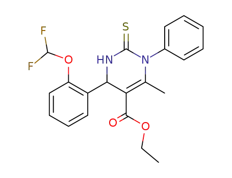 5-Pyrimidinecarboxylic acid, 1,2,3,4-tetrahydro-4-(2-(difluoromethoxy)phenyl)-6-methyl-1-phenyl-2-thioxo-, ethyl ester