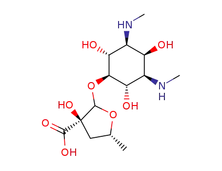Molecular Structure of 3736-78-5 (myo-Inositol,5-O-(2-C-carboxy-3,5-dideoxy- â-D-erythro-pentofuranosyl)-1,3-dideoxy-1,- 3-bis(methylamino)- )