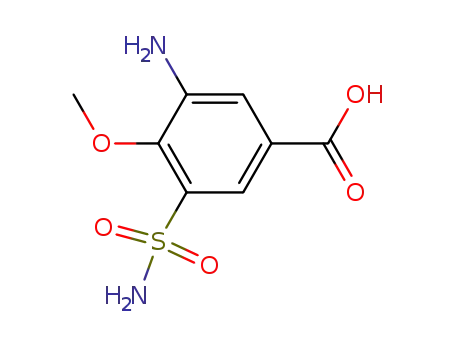 Molecular Structure of 28337-57-7 (Benzoic acid, 3-amino-5-(aminosulfonyl)-4-methoxy-)