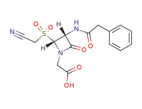 2-<3-phenylacetamido-4-cyanomethylsulfonyl-(3R,4R)-azetidin-2-on-1-yl>acetic acid