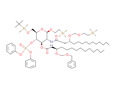 2-(Trimethylsilyl)ethyl 3-O-<(3R)-3-(benzyloxymethoxy)tetradecanoyl>-6-O-tert-butyldimethylsilyl-2-deoxy-4-O-diphenoxyphosphinyl-2-<(3R)-3-<(2-trimethylsilylethoxy)methoxy>tetradecanamido>-β-D-glucopyranoside