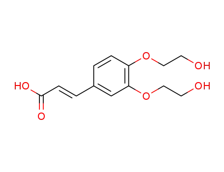 Molecular Structure of 1609031-15-3 ((E)-3-(3,4-bis(2-hydroxyethoxy)phenyl)acrylic Acid)