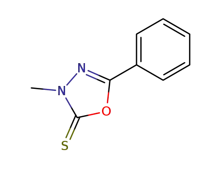 Molecular Structure of 7111-93-5 (1,3,4-Oxadiazole-2(3H)-thione, 3-methyl-5-phenyl-)