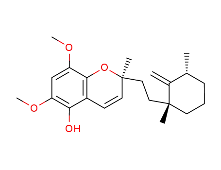 Molecular Structure of 114466-75-0 (2H-1-Benzopyran-5-ol,2-[2-[(1R,3R)-1,3-dimethyl-2-methylenecyclohexyl]ethyl]-6,8-dimethoxy-2-methyl-,(2S)-)