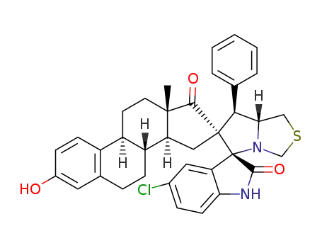 spiro[5'.3]-5-chlorooxindolespiro[6'.16]-7'-(phenyl)tetrahydro-1H-pyrrolo[1',2'-c][1',3']thiazoloestrone
