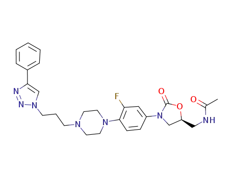 (S)-N-((3-(3-fluoro-4-(4-(3-(4-phenyl-1H-1,2,3-triazol-1-yl)propyl)piperazin-1-yl)phenyl)-2-oxooxazolidin-5-yl)methyl)acetamide