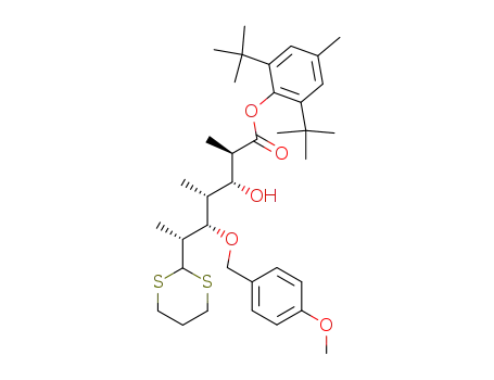 2,6-di-tert-butyl-4-methylphenyl 2,4,6-trideoxy-3-O-(p-methoxybenzyl)-2,4,6-tri-C-methyl-L-glycero-L-ido-hepturonate trimethylene dithioacetal
