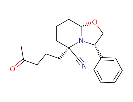 (3S,5S,8aS)-5-(4-Oxo-pentyl)-3-phenyl-hexahydro-oxazolo[3,2-a]pyridine-5-carbonitrile