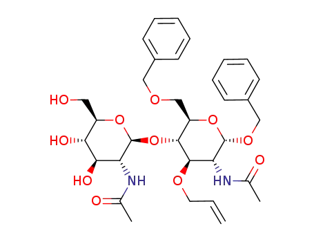 benzyl 2-acetamido-4-O-(2-acetamido-2-deoxy-β-D-glucopyranosyl)-3-O-allyl-6-O-benzyl-2-deoxy-α-D-glucopyranoside