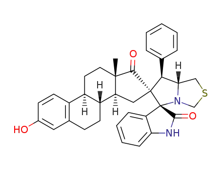spiro[5'.3]oxindolespiro[6'.16]-7'-(phenyl)tetrahydro-1H-pyrrolo[1',2'-c][1',3']thiazoloestrone
