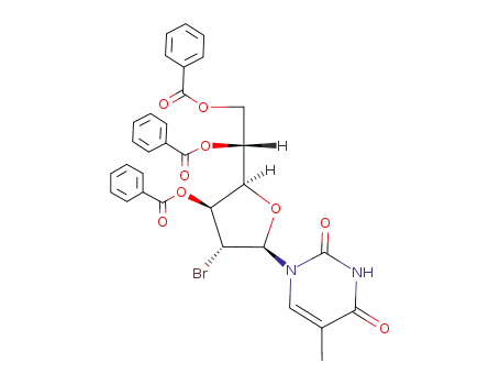 1-(3,5,6-tri-O-benzoyl-2-bromo-2-deoxy-β-D-glucofuranosyl)thymine