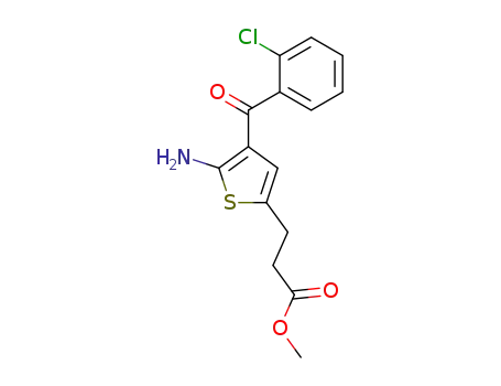 Molecular Structure of 100827-77-8 (2-Amino-3-(2-chlorobenzoyl)-5-(2-carbomethoxyethyl)thiophene)
