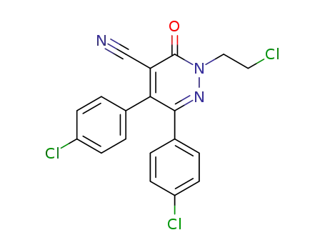 Molecular Structure of 75643-72-0 (2-(2-chloroethyl)-5,6-bis(4-chlorophenyl)-3-oxo-2,3-dihydropyridazine-4-carbonitrile)
