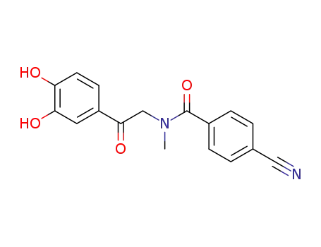 Molecular Structure of 132225-51-5 (Benzamide, 4-cyano-N-[2-(3,4-dihydroxyphenyl)-2-oxoethyl]-N-methyl-)