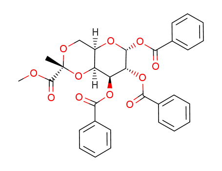1,2,3-tri-O-benzoyl-4,6-O-<(R)-1-methoxycarbonyl(ethylidene)>-α-D-galactopyranose