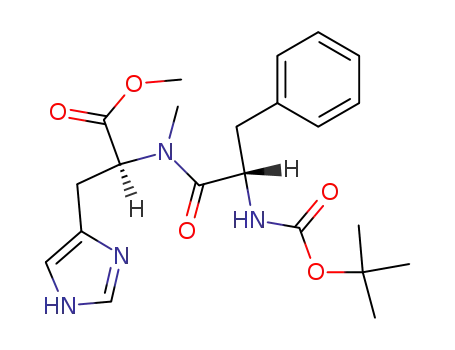 Molecular Structure of 105137-29-9 (L-Histidine,
N-[N-[(1,1-dimethylethoxy)carbonyl]-L-phenylalanyl]-N-methyl-, methyl
ester)