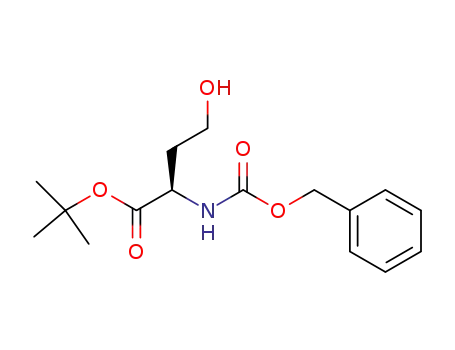 Molecular Structure of 149967-08-8 (N-<(phenylmethoxy)carbonyl>-D-homoserine, 1,1-dimethylethyl ester)