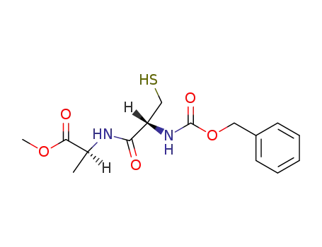 Molecular Structure of 129119-12-6 (L-Alanine, N-[N-[(phenylmethoxy)carbonyl]-L-cysteinyl]-, methyl ester)