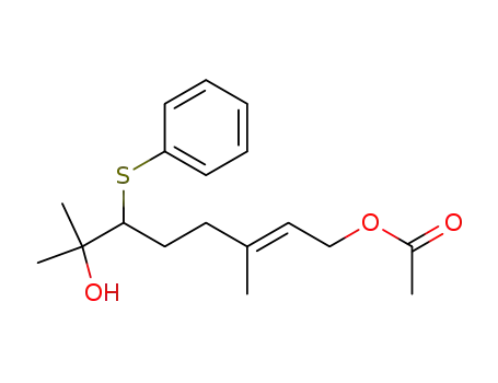 Molecular Structure of 70473-46-0 (2-Octene-1,7-diol, 3,7-dimethyl-6-(phenylthio)-, 1-acetate, (E)-)