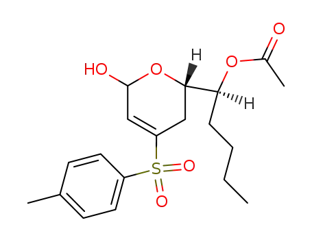 2H-Pyran-2-methanol,
a-butyl-3,6-dihydro-6-hydroxy-4-[(4-methylphenyl)sulfonyl]-, a-acetate