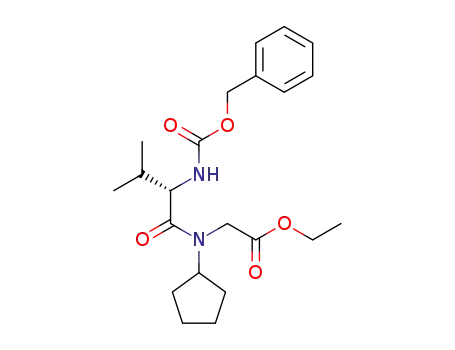 Molecular Structure of 131506-20-2 (N-CBZ-L-Valyl-N-(cyclopentyl)glycine ethyl ester)