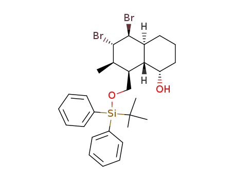 (1S,4aS,5S,6S,7R,8R,8aR)-5,6-Dibromo-8-(tert-butyl-diphenyl-silanyloxymethyl)-7-methyl-decahydro-naphthalen-1-ol