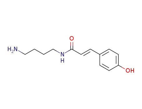 Molecular Structure of 34136-53-3 ((2E)-N-(4-aminobutyl)-3-(4-hydroxyphenyl)prop-2-enamide)
