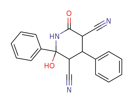 Molecular Structure of 75238-80-1 (3,4-dicyano-6-hydroxy-4,6-diphenyl-piperidin-2-one)