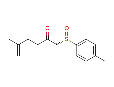 Molecular Structure of 131617-81-7 ((-)-(S)-5-Methyl-1-(p-tolylsulfinyl)-5-hexen-2-one)