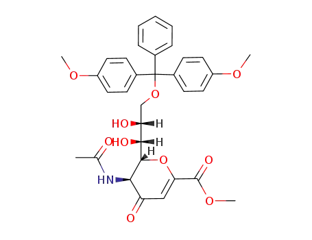 methyl 5-acetamido-2,6-anhydro-3,5-dideoxy-9-O-bis(4-methoxyphenyl)phenyl-methyl-D-manno-non-2-en-4-ulosonate