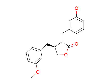 2(3H)-Furanone,
dihydro-3-[(3-hydroxyphenyl)methyl]-4-[(3-methoxyphenyl)methyl]-,
trans-