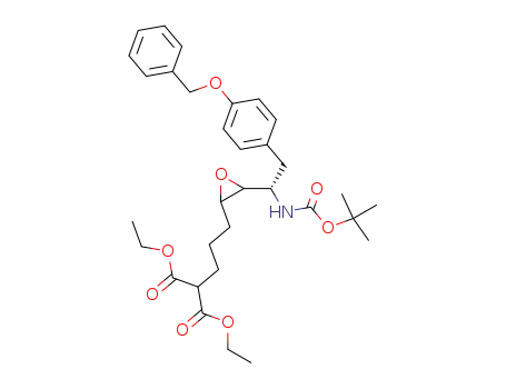 2-(3-{3-[(S)-2-(4-Benzyloxy-phenyl)-1-tert-butoxycarbonylamino-ethyl]-oxiranyl}-propyl)-malonic acid diethyl ester