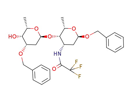 benzyl 4-O-(3-O-benzyl-2,6-dideoxy-α-L-lyxo-hexopyranosyl)-2,3,6-trideoxy-3-trifluoroacetamido-α-L-lyxo-hexopyranoside