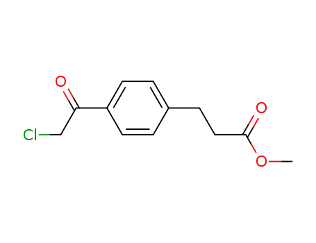 Molecular Structure of 63787-13-3 (Benzenepropanoic acid, 4-(chloroacetyl)-, methyl ester)