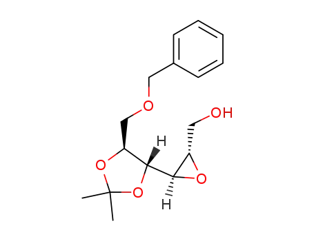 Molecular Structure of 81028-14-0 (((2S,3R)-3-((4R,5S)-5-((benzyloxy)methyl)-2,2-dimethyl-1,3-dioxolan-4-yl)oxiran-2-yl)methanol)
