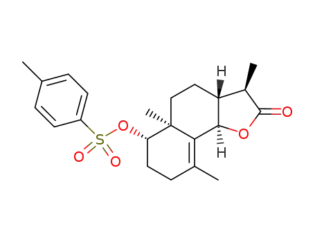 Molecular Structure of 95682-60-3 (Toluene-4-sulfonic acid (3R,3aR,5aS,6S,9bR)-3,5a,9-trimethyl-2-oxo-2,3,3a,4,5,5a,6,7,8,9b-decahydro-naphtho[1,2-b]furan-6-yl ester)