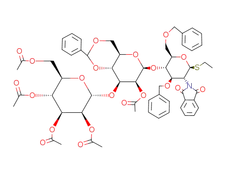 ethyl O-(2,3,4,6-tetra-O-acetyl-α-D-mannopyranosyl)-(1->3)-O-(2-O-acetyl-4,6-O-benzylidene-β-D-mannopyranosyl)-(1->4)-3,6-di-O-benzyl-2-deoxy-2-phthalimido-1-thio-β-D-glucopyranoside