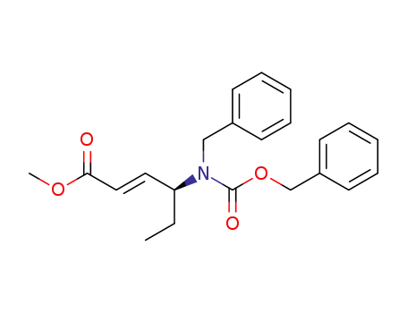 Molecular Structure of 123843-04-9 ((E)-(S)-4-(Benzyl-benzyloxycarbonyl-amino)-hex-2-enoic acid methyl ester)