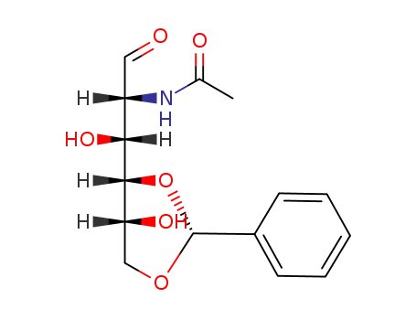 Molecular Structure of 91290-49-2 (2-ACETAMIDO-4,6-O-BENZYLIDENE-2-DEOXY-D-GLUCOPYRANOSE)