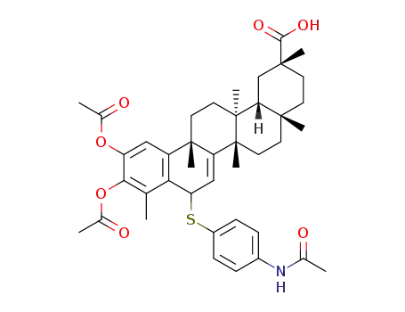 (2R,4aS,6aS,12bS,14aS,14bR)-10,11-diacetoxy-8-((4-aminophenyl)thio)-2,4a,6a,9,12b,14a-hexamethyl-1,2,3,4,4a,5,6,6a,8,12b,13,14,14a,14b-tetradecahydropicene-2-carboxylic acid