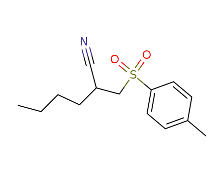 Molecular Structure of 35274-27-2 (Hexanenitrile, 2-[[(4-methylphenyl)sulfonyl]methyl]-)