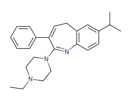 Molecular Structure of 111027-81-7 (5H-1-Benzazepine, 2-(4-ethyl-1-piperazinyl)-7-(1-methylethyl)-3-phenyl-)