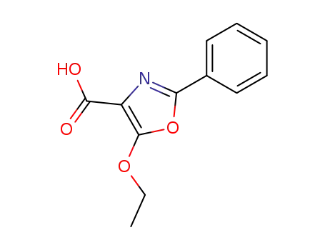 Molecular Structure of 54644-12-1 (5-ETHOXY-2-PHENYL-1,3-OXAZOLE-4-CARBOXYLIC ACID)