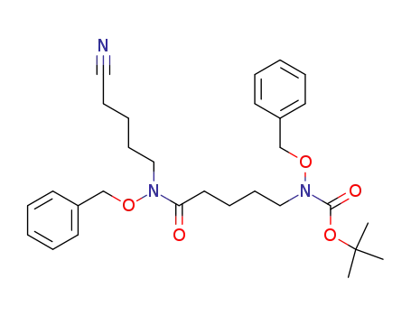 12-(tert-butoxycarbonyl)-6,12-bis(-benzyloxy)-7-oxo-6,12-diazadodecanenitrile