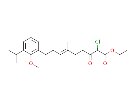 (E)-2-Chloro-9-(3-isopropyl-2-methoxy-phenyl)-6-methyl-3-oxo-non-6-enoic acid ethyl ester