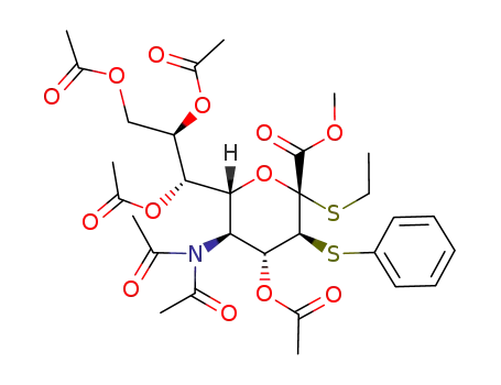 methyl <ethyl 5-(N,N-diacetyl)-4,7,8,9-tetra-O-acetyl-2-thio-3-thiophenyl-2,3,5-trideoxy-D-erythro-α-L-gluco-2-nonulopyranosid>onate