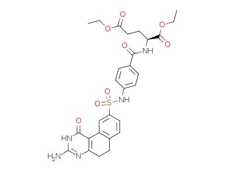 Molecular Structure of 139988-30-0 (L-Glutamic acid,
N-[4-[[(3-amino-1,2,5,6-tetrahydro-1-oxobenzo[f]quinazolin-9-yl)sulfonyl]
amino]benzoyl]-, diethyl ester)