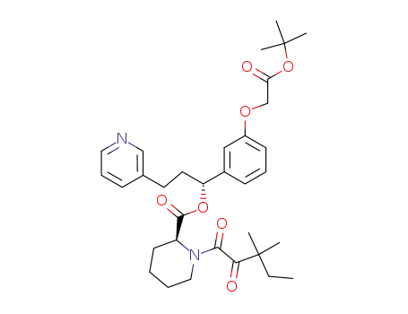 (1R)-1-[3-[2-(1,1-dimethylethoxy)-2-oxoethoxy]phenyl-3-(3-pyridinyl)-1-propanyl (2S)-1-(3,3-dimethyl-1,2-dioxopentyl)-2-piperidinecarboxylate
